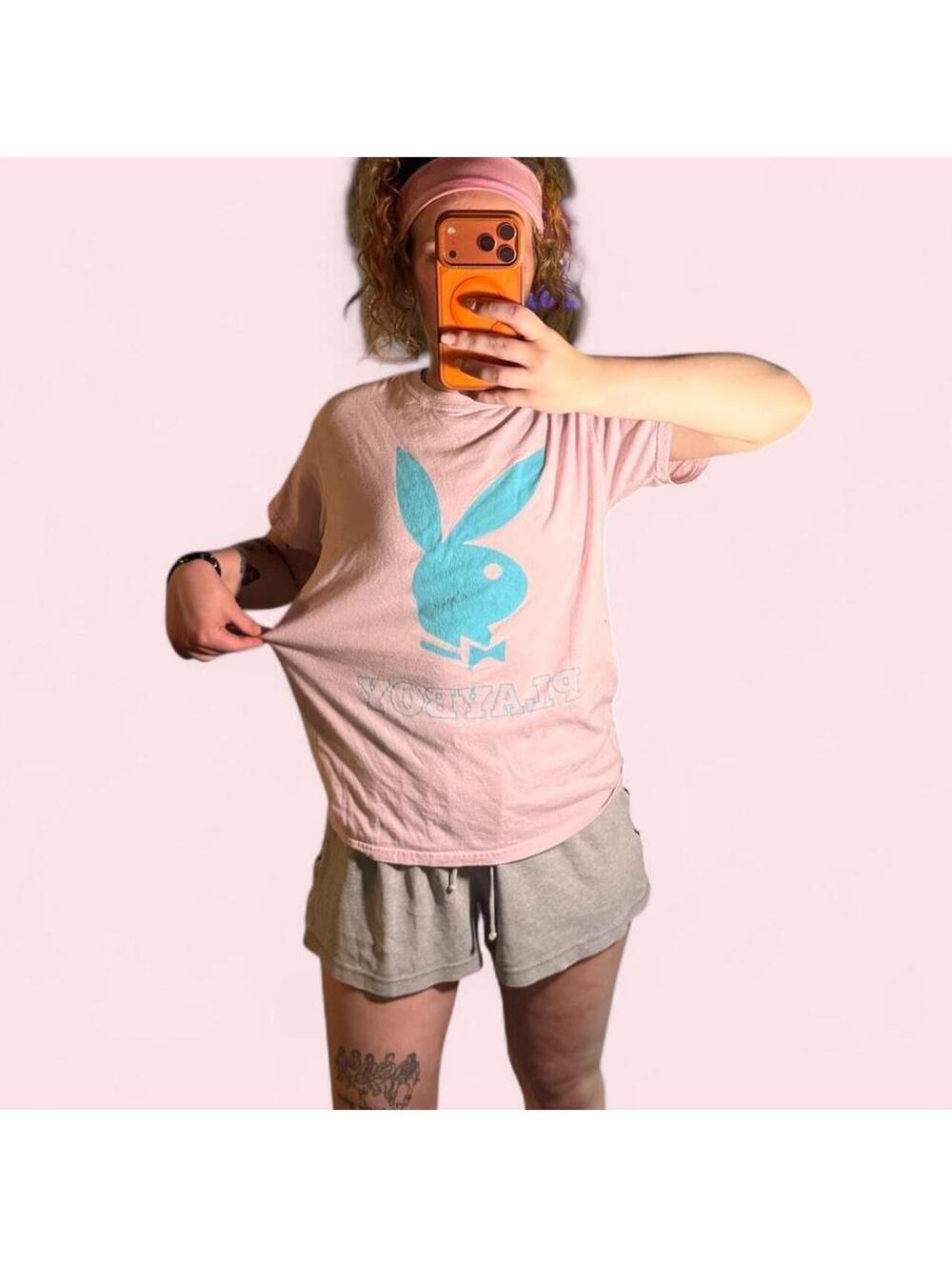 Playboy Pink & Blue Bunny Graphic Tee